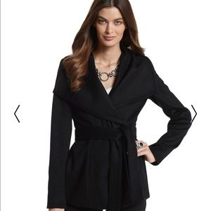 Brushed wool wrap coat